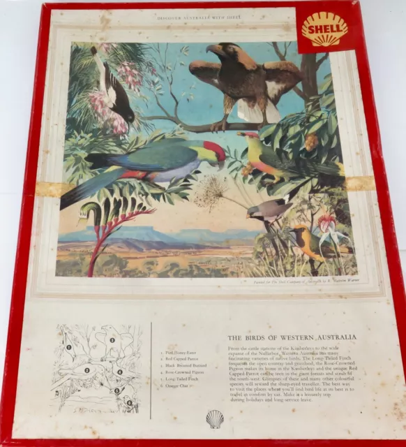 Vintage Shell "Discover Australia with Shell" Jigsaw Puzzle Birds of W/Australia
