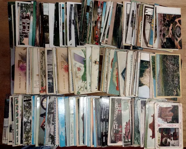 Lot of 400+ Postcards 1900-70s Variety Divided Undivided Linen Chrome RPPC +