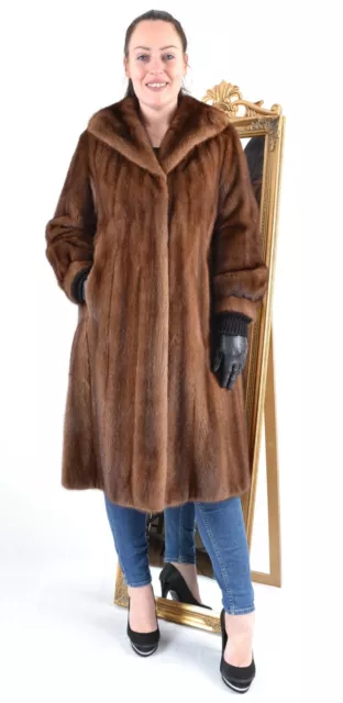 A4591 SAGA MINK NERZMANTEL NERZ PELZMANTEL ECHT PELZ RANCH MINK FUR COAT Size L 3