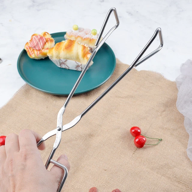 Stainless Steel Scissor Tongs 300mm Barbecue Grilling Tongs with Handle