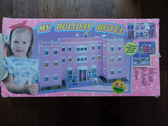 Vintage My Holiday Hotel 1990s Rare Boxed New Dollhouse HTI Toys Halsall