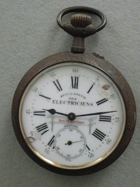 Grande Montre Gousset Régulateur 8 Jours - Mécanique Manuelle, émaillée, Vers 1900, En état