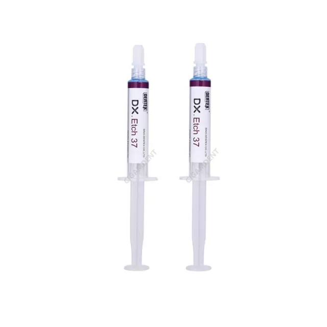 2 Syringe Dental Acid Etching Gel 37% Phosphoric Etchant For Bonding Adhesive