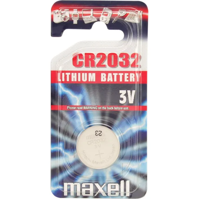5x Maxell CR2032, Mainboardbatterie Knopfzelle Lithium 3V, 1er Blister