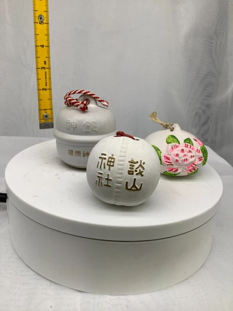 Japanese Clay Bell Ceramic Dorei Asian Antiques Flower Shrine
