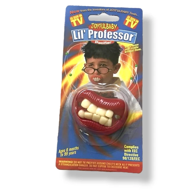 Joyful Baby Lil' Professor Pacifier Funny Teeth Gag