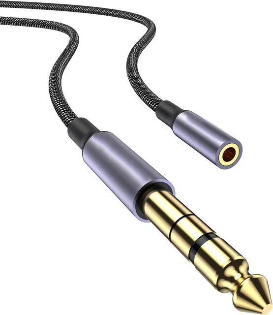 Adattatore Jack Adattatore Da 3.5 Mm A 6.35 Mm Jack Stereo Convertitore Oro 1 4 Pollice Per - Foto 6