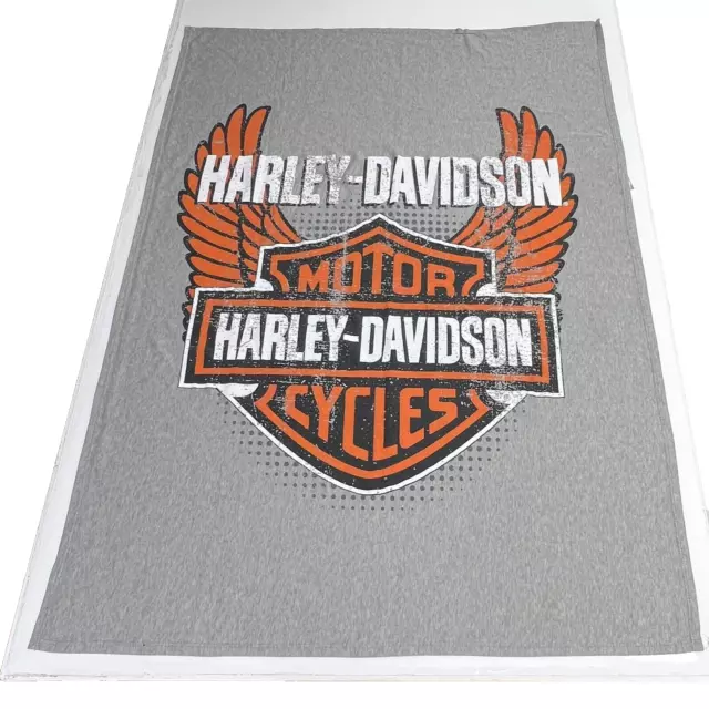 Harley-Davidson Gray Motorcycle Rectangular Fleece Throw Travel Blanket 45x61