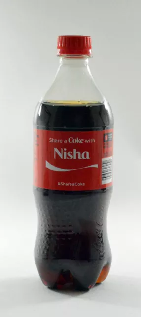 Share a Coke with Nisha 20 fl oz Collectible Bottle Rare Unopened Coca-Cola