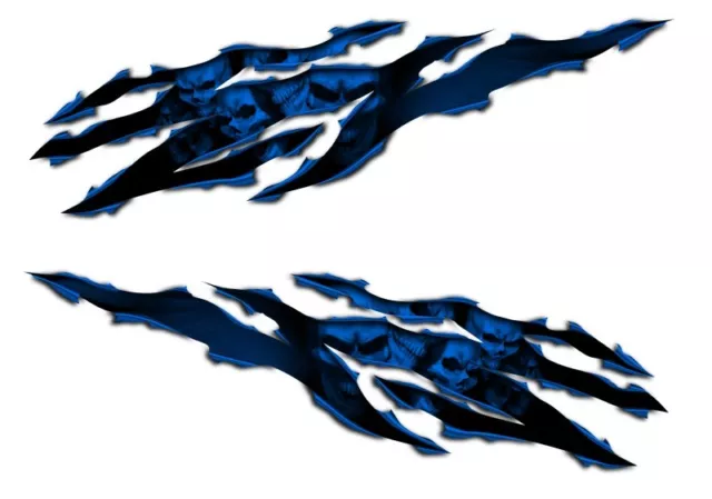 Per Suzuki GSX R1000 R750 R600 1250 750F 650F Hayabusa Teschio Rip Blu Adesivo