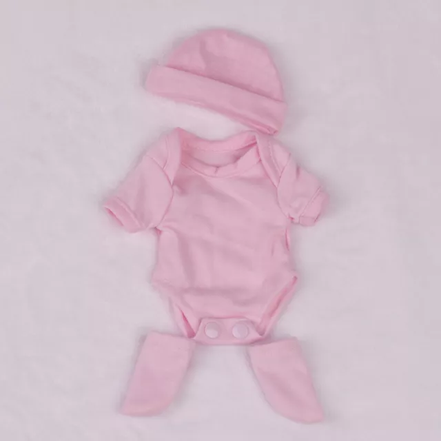 3in1 Romper+Hat+Socks Set Clothes for 10-11inch Reborn Baby Dolls Girl Boy Gift 3