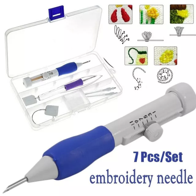 Stickerei Stickstift Punch Needle Set DIY Sticknadel Einfädler Stickwerkzeuge *