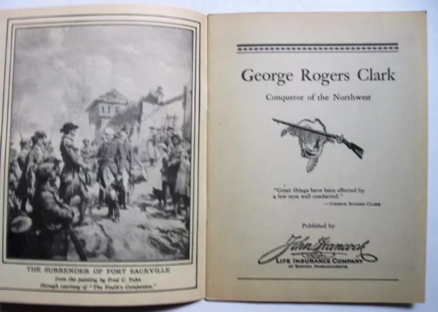 George Rogers Clark Conqueror of the Northwest John Hancock Insurance 1927 3