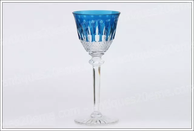 Verre à vin du Rhin en cristal de St Louis Tommy bleu ciel - Roemer glass