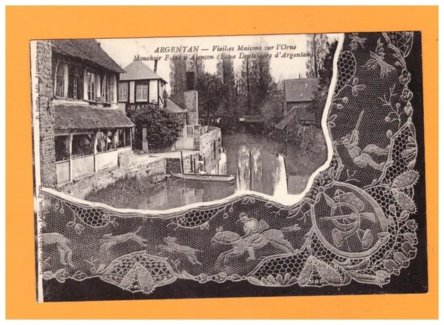 ECOLE DENTELLIERE d'ARGENTAN (61) Point ARGENTAN Mouchoir / LAVOIR & VILLAS 1933