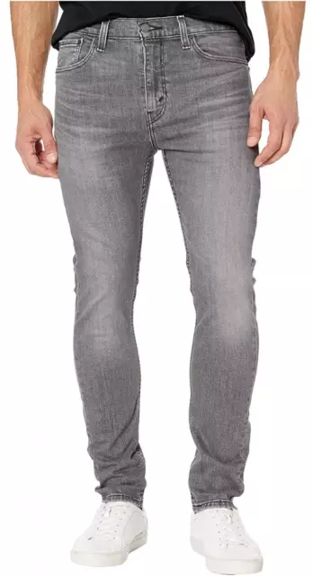 Jeans denim grigio sbiaditi originali Levis 510 skinny fit da uomo nuovi con etichette