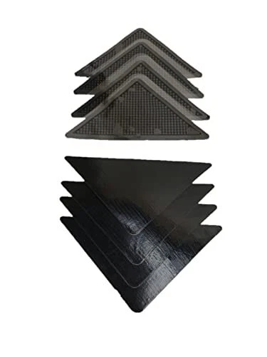 Lot de 8 Coins de Tapis Antidérapant - Lavables et Réutilisables - Adhésif An...