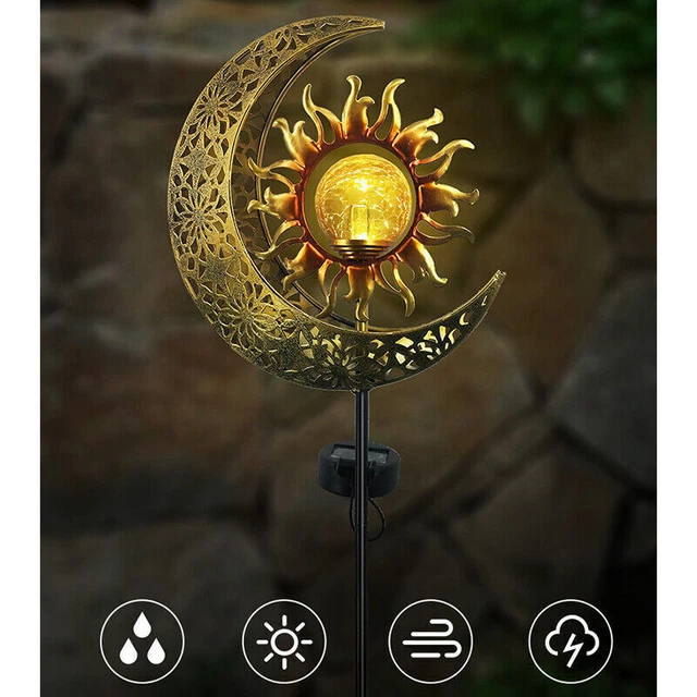 Solar Light Wrought Iron Plug Light Outdoor Yard Garden Lamp