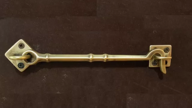 Brass Vintage Edge Latch Bolt Gate Window Door Cabinet Hook Home Hardware 6"