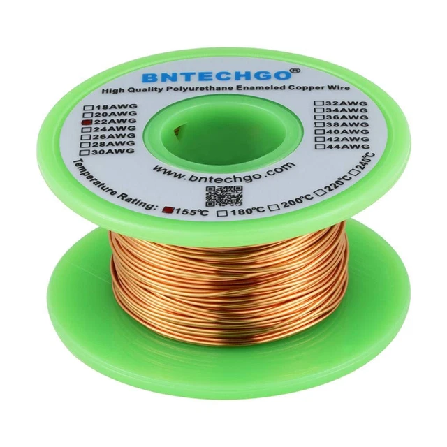 BNTECHGO 22 AWG Magnet Wire - Enameled Copper Wire - Enameled Magnet Winding Wir