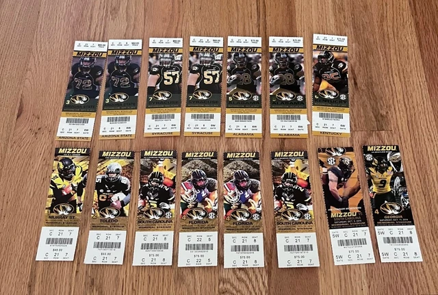 Lot of 15 Missouri Football MIZZOU Ticket Stubs 2012-2014 Georgia Florida ASU
