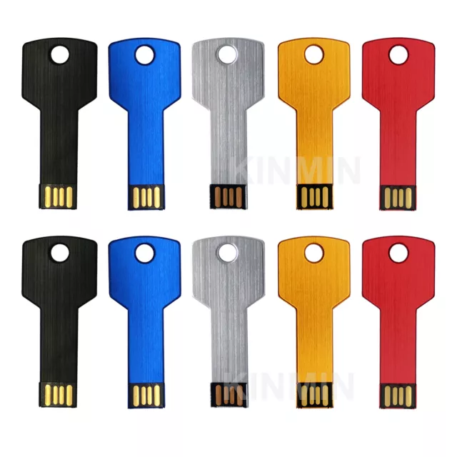 Lot 10 Key Shaped USB Flash Drive Memory Pen Stick Thumb Wholesale Bulk Pack