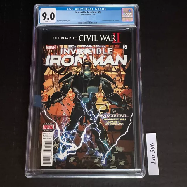 Invincible Iron Man (2015) #9 1st Print Deodato CGC 9.0 WH Pgs 1st RiRi Williams