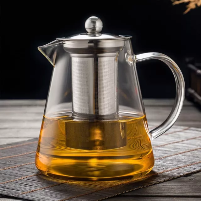 19oz Large Glass Teapot with Removable Infuser Stovetop Safe Tea Kettle Tea Pot