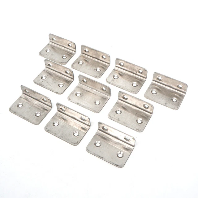 10Pcs 304 Stainless Steel Right Angle Bracket Corner Brace Joint Shelf L Shape