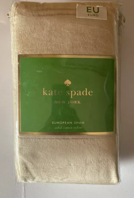 New Kate Spade Euro Sham Cotton Velvet Camel Tan Dot Frame 26x26