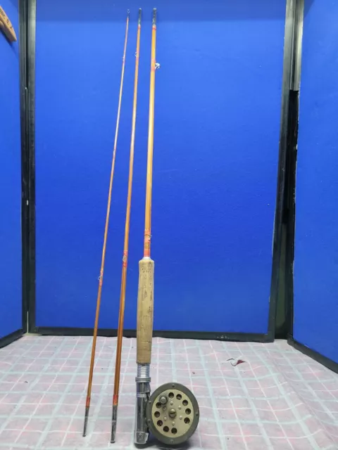 Vintage. LEW’s #3-JBR Bamboo Cane Fishing Rod 3 Piece 114” Long Made in  Japan