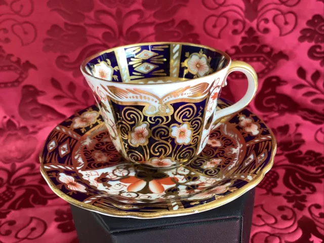 Antique Royal Crown Derby Imari Pattern # 2451 Cup And Saucer OLD MARK Demitasse