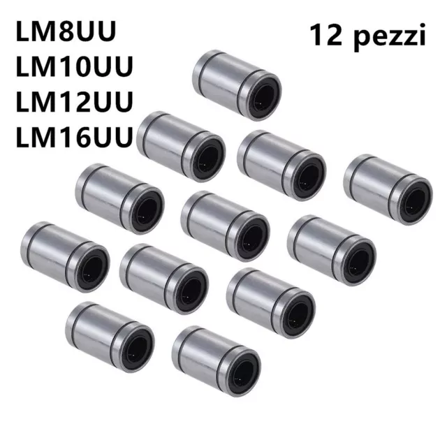 12x Linearlager LM8UU LM10UU LM12UU LM16UU 8mm-16mm Kugellager Bearing Linear de 2