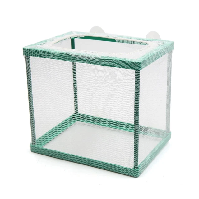 Aquarium Fish Separation Net Breeder Isolation Box Container Green 6.7x5x5.9inch