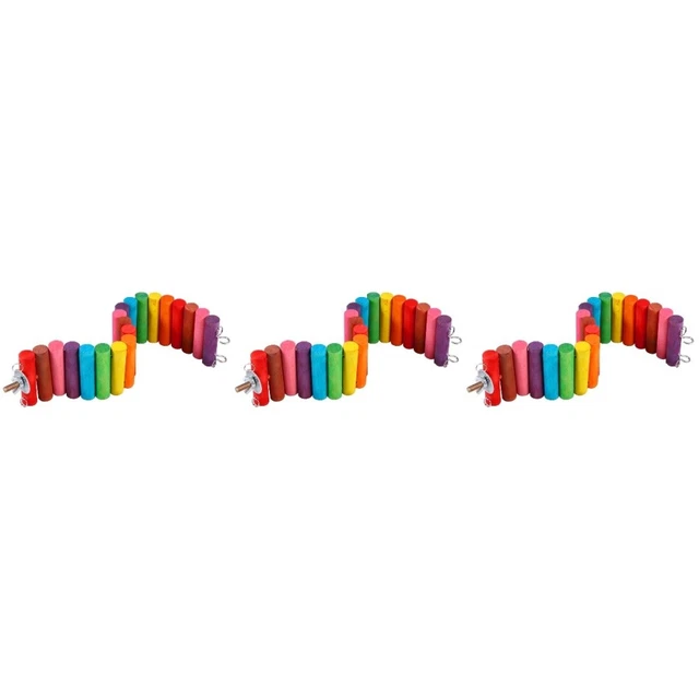 3 STÜCKE Bunte hölzerne SEESAW BRÜCKS-Plattform für kleine Hamster Gerbil