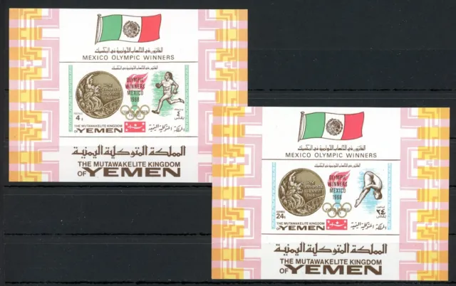 Jemen Königreich Block 141-142 postfrisch Mexiko 1968 #HO548