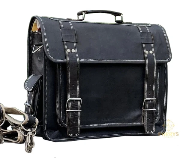 18” Portable Messager Sac à Dos Bureau Mallette Cuir Convertible Sac PL1-26