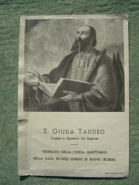 Santino Originale S. Giuda Taddeo Venerato A Riano Nella Casa Piccoli Operai