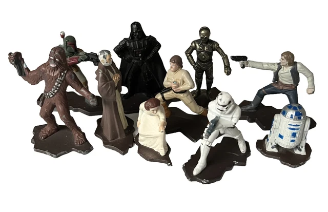 Star Wars Vtg Kenner Metal Figures x 10 Han Leia C3PO R2D2 Luke Chewbacca 1994