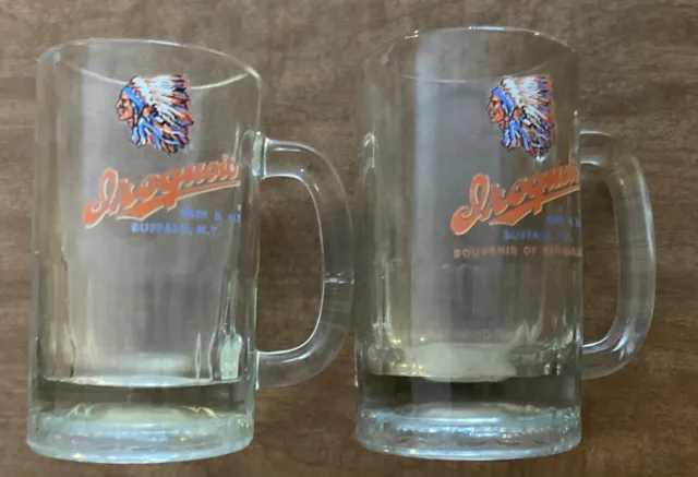Lot of 2 Vintage Iroquois Indian Head Beer Mugs - Buffalo, New York