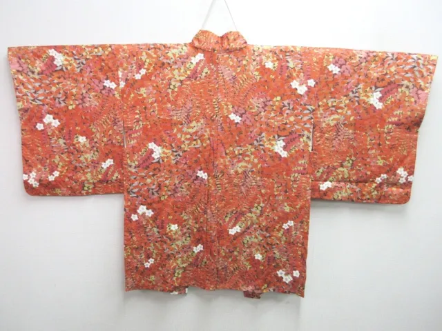 7649J1 Silk Vintage Japanese Kimono Haori Jacket Bellflower