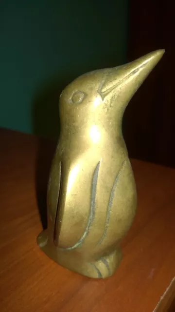 OLD VINTAGE  Solid Brass PENGUIN"  Figurine by "Leonard" KOREA