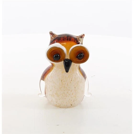 9973714 Vidrio Figura Muran. Estilo Búho Uhu 13x10x9cm Nuevo