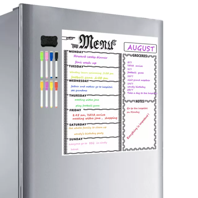 1X(A3 Magnetic Whiteboard Sheet for Kitchen Fridge Multipurpose Fridge5888