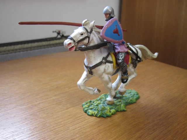 Elastolin Allemand 1:32 Figurine Elastolin Chevalier Moyen Âge - 1/32 (60mm), Plastique Peint, Allemand Playmobil Catapulte