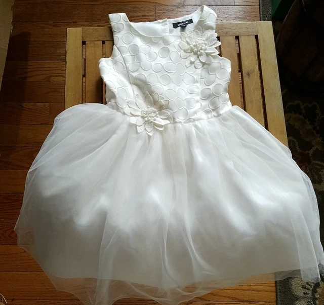 Flower Girl Communion Ivory White Princess Party Dress Zunie Kid's Size 6X