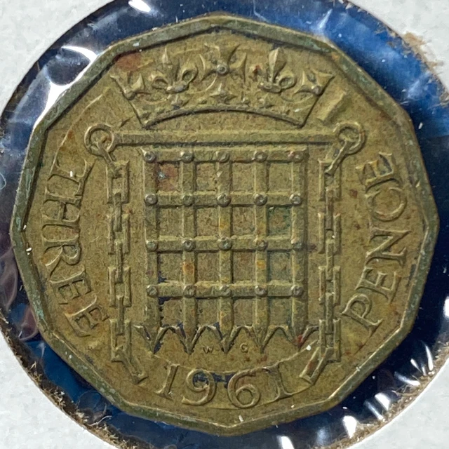 1961 Great Britain 3 Pence, Elizabeth II, KM# 900 (70086)