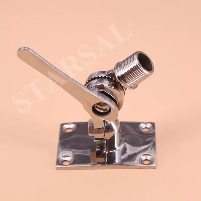 316 Marine Grade Stainless Steel Boat VHF Aerial Antenna Ratchet Base Mount