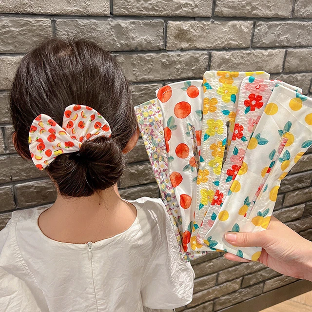 Small Size Bun Donut Maker Hairpin Orange Peach Lemon Print Headband Twist Clip~