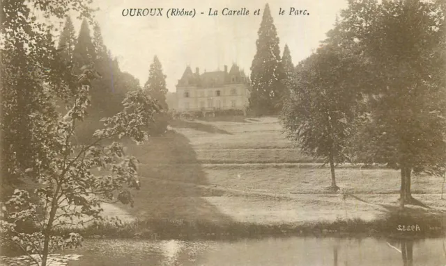 Cpa 69 Ouroux Chateau De La Carelle Et Le Parc
